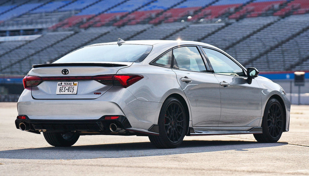 The 2020 Toyota Avalon TRD sedan is powered by a 301-horsepower V6 engine paired with an eight-speed automatic transmission. (Toyota) 
