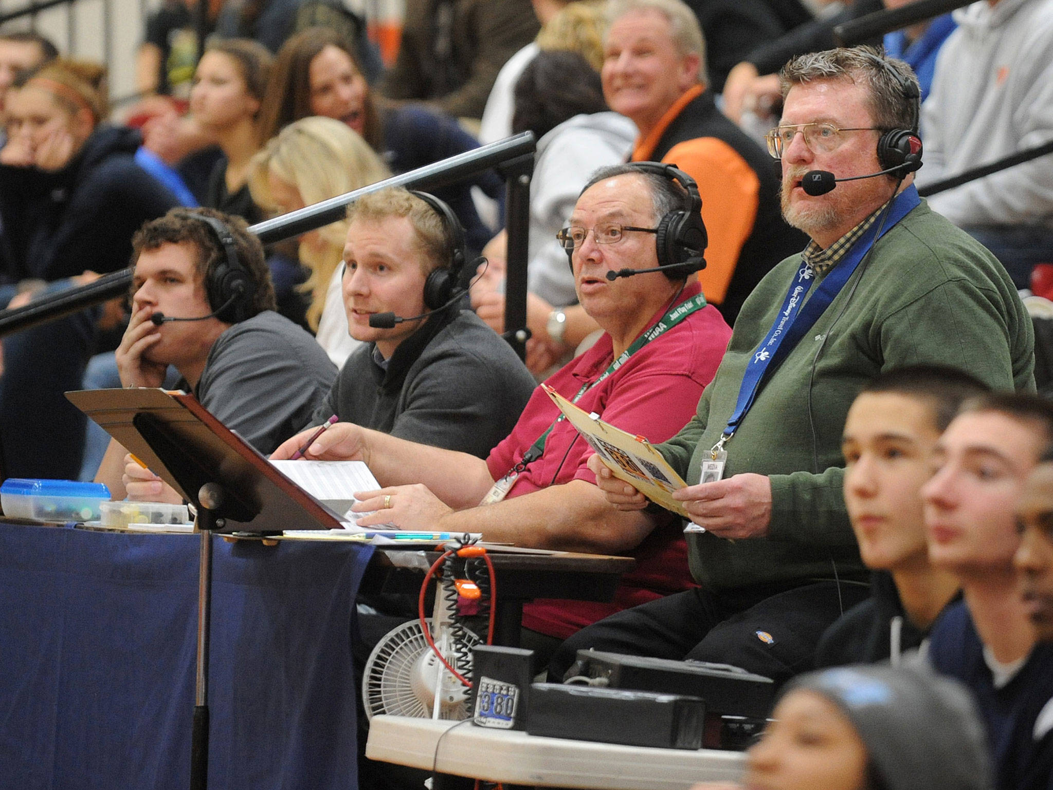 Broadcaster Tom Lafferty (right) is a member of the Snohomish County Sports Hall of Fame’s 2020 class. (Photo provided by the Snohomish County Sports Hall of Fame)