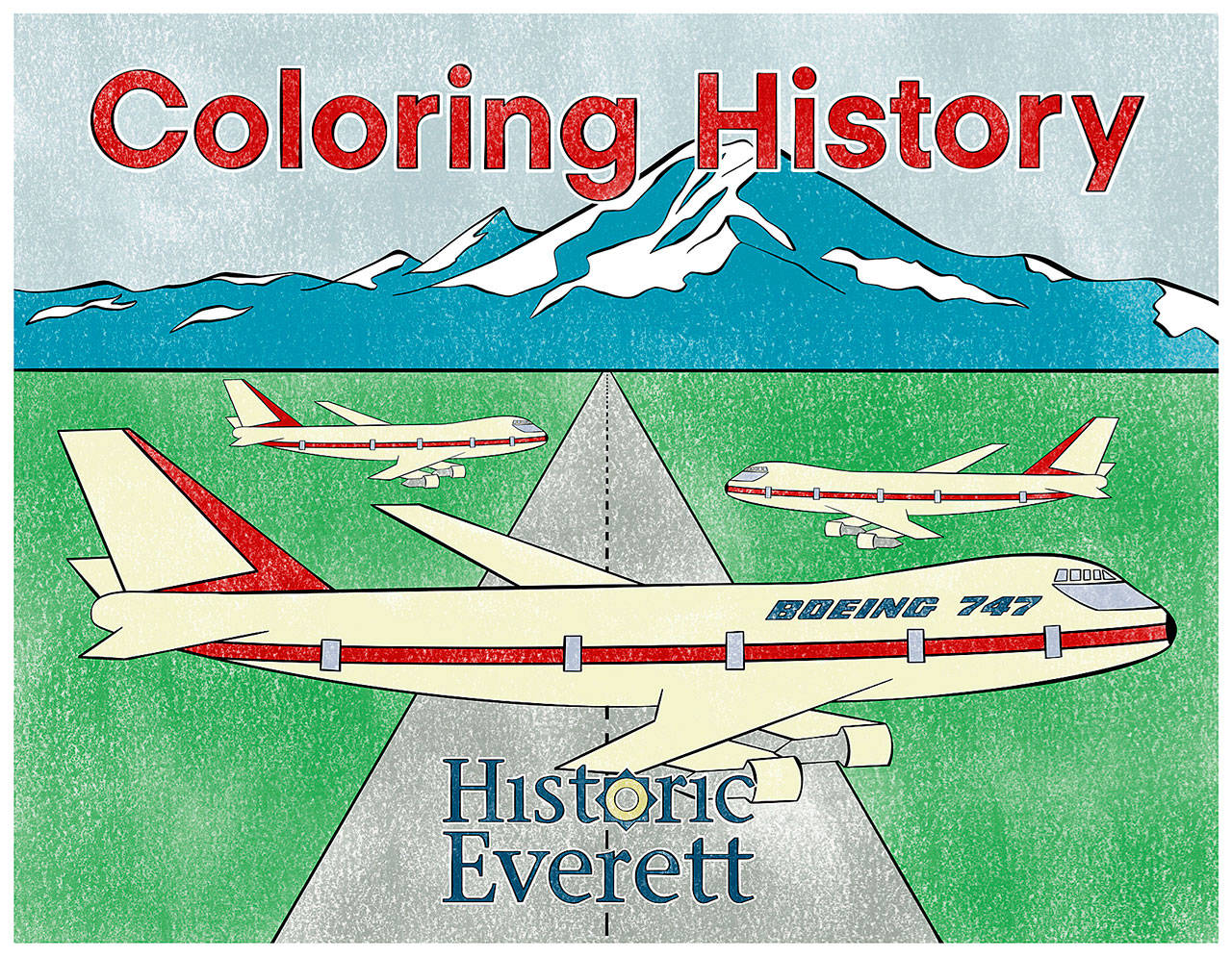 Historic Everett is holding a coloring contest featuring pages from its “Coloring History” coloring book. The deadline to enter is Sept. 15. (Historic Everett)