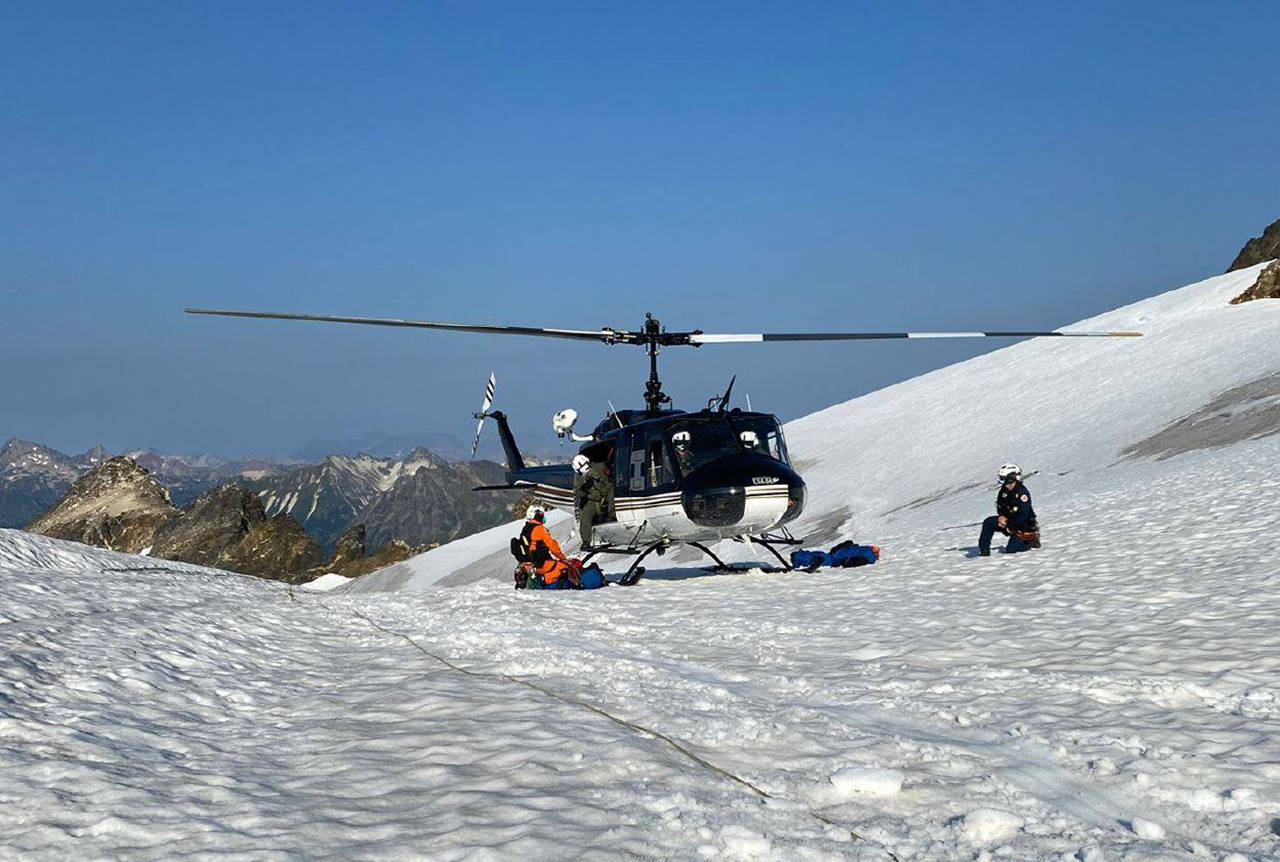 The Snohomish County Sheriff’s Office Search and Rescue (SAR) team and volunteers from Snohomish County Volunteer Search and Rescue recovered the body of a 26-year-old man who died after falling into a glacier hole while hiking. (Snohomish County Sheriff’s Office)