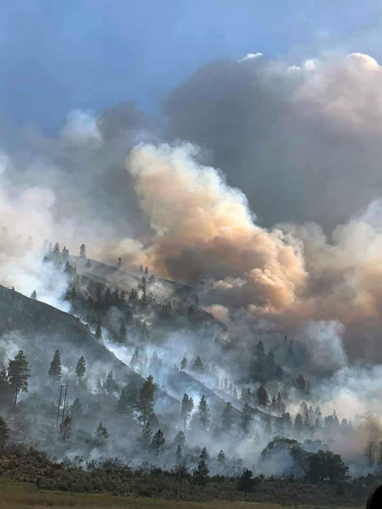 The Cold Springs Fire near Omak. (Okanogan County Fire District 6) 
