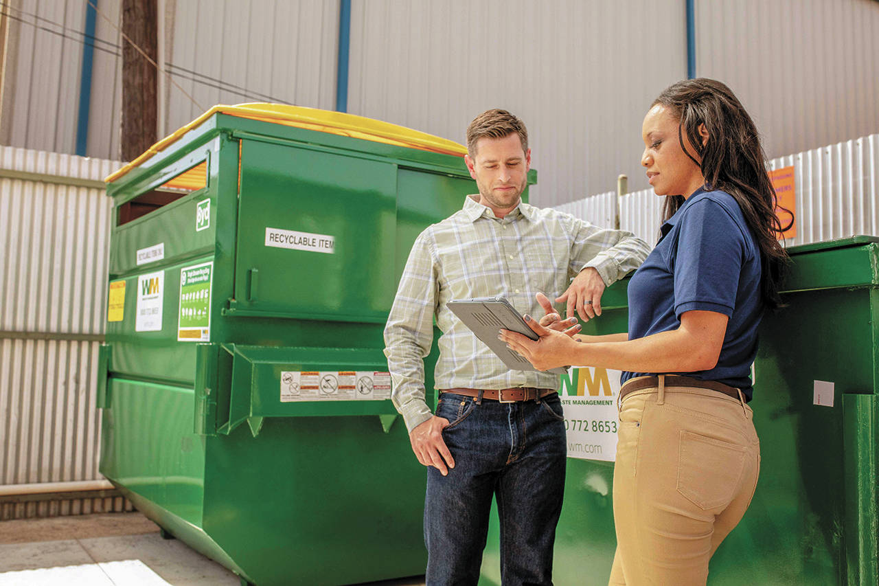 As we get back to the new normal in ways that are safe and smart, remember that waste reduction and recycling can be part of your long-term success in the workplace. (Waste Management)