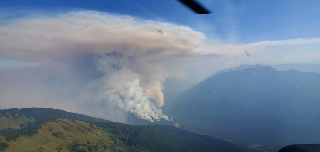 The Downey Creek Fire has grown to an estimated 1000 acres. (United States Department of Agriculture)

