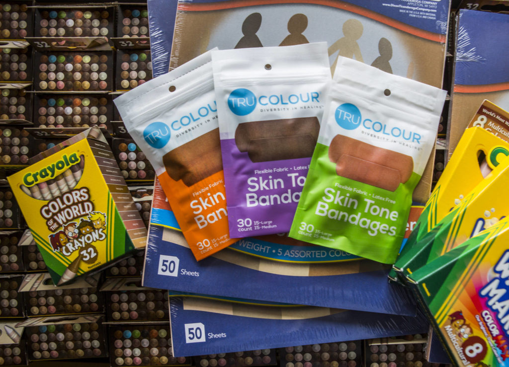 A handful of supplies Marnie Gray provides for her Color Me Important packages on Thursday in Lake Stevens. (Olivia Vanni / The Herald)
