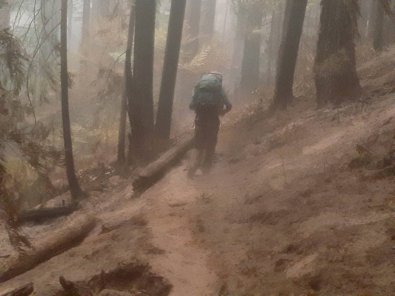 Sandra Ruffner and her hiking partner got caught in the Downey Creek wildfire while on a 30-mile backpacking trip in the Glacier Peak Wilderness. (Sandra Ruffner)
