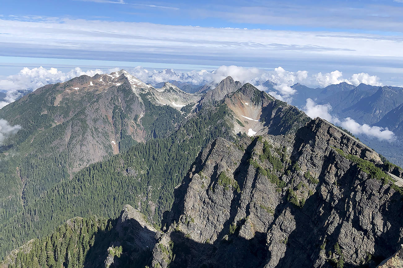 Vesper Peak, as seen from Gothic Peak, is the highest summit on the left. (Caleb Hutton / Herald file)