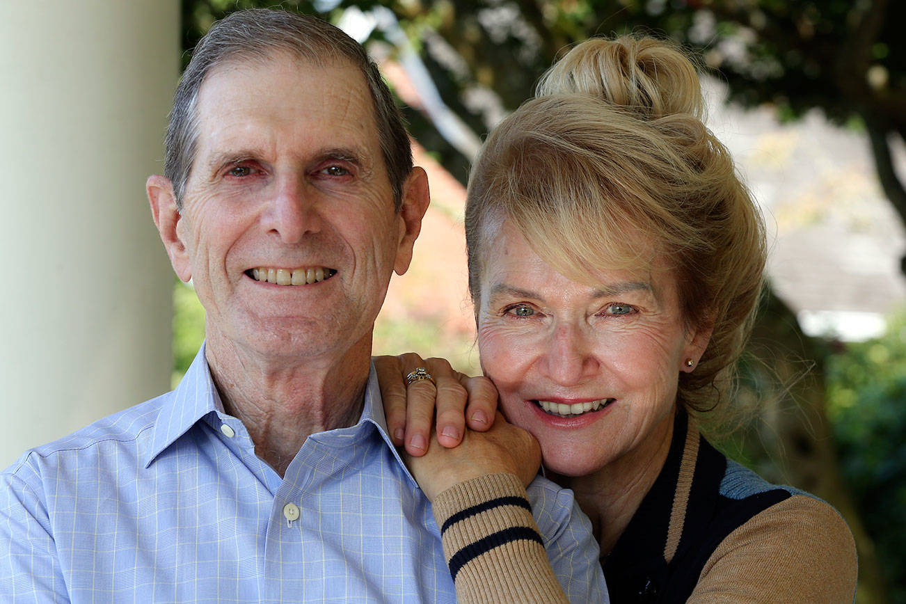 Walt Gillette with his wife Saundra Cope at their home in Everett on October 2, 2020.  Walt was a lead engineer on the 787. (Kevin Clark / The Herald)