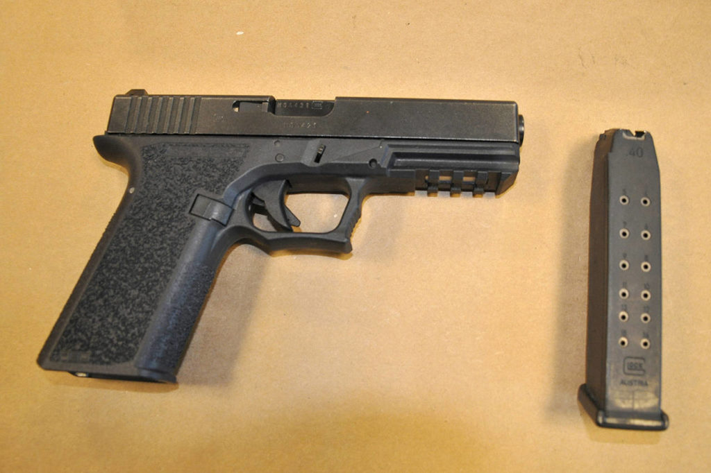 A homemade firearm that federal agents say was recovered on Feb. 6 from the Edmonds home of Nathan Brasfield. (U.S. Attorney&rsquo;s Office via AP) 
