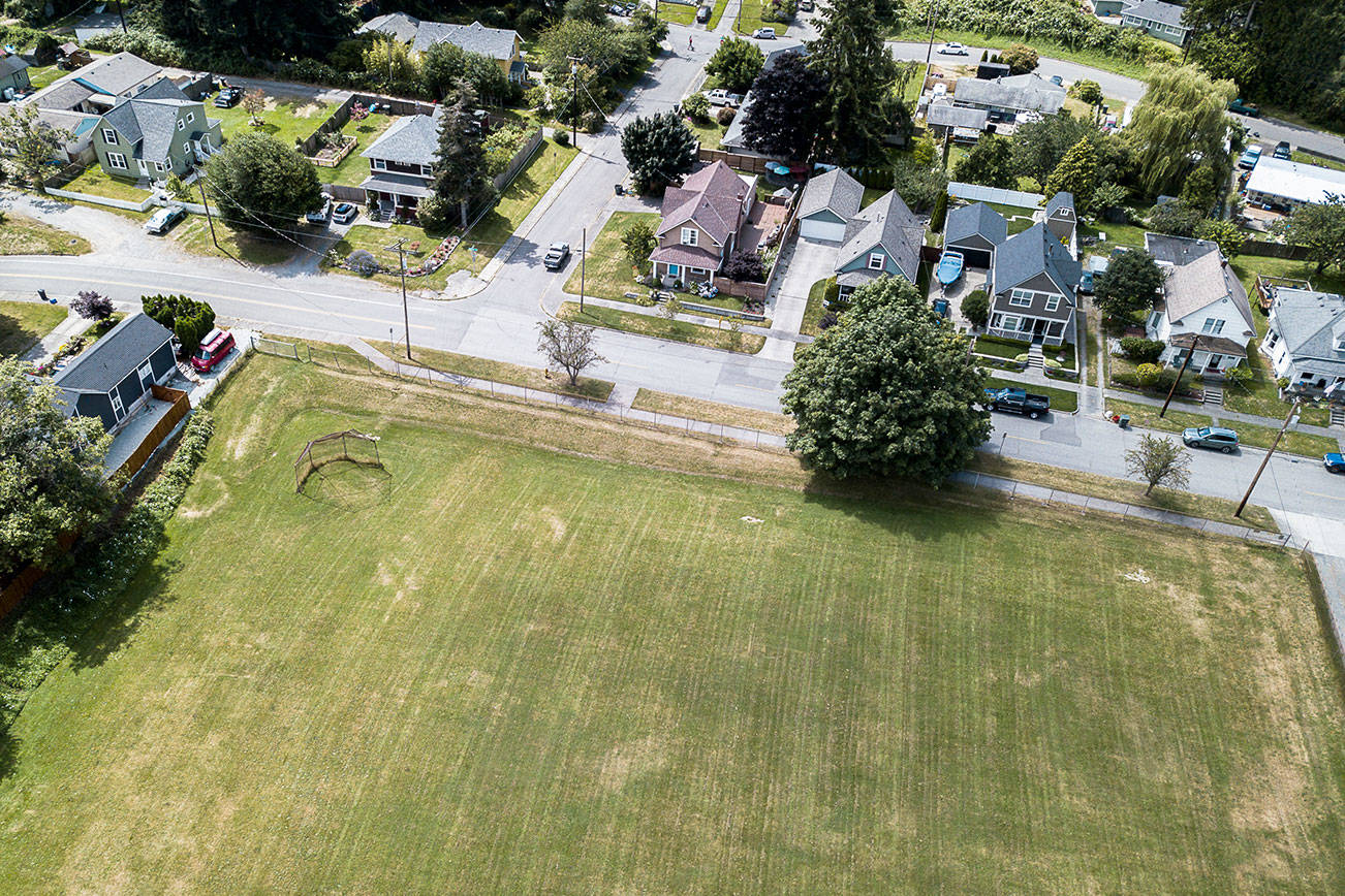 Norton Playfield, a three-acre play field owned by Housing Hope on Thursday, July 23, 2020 in Everett, Wa. (Olivia Vanni / The Herald)
