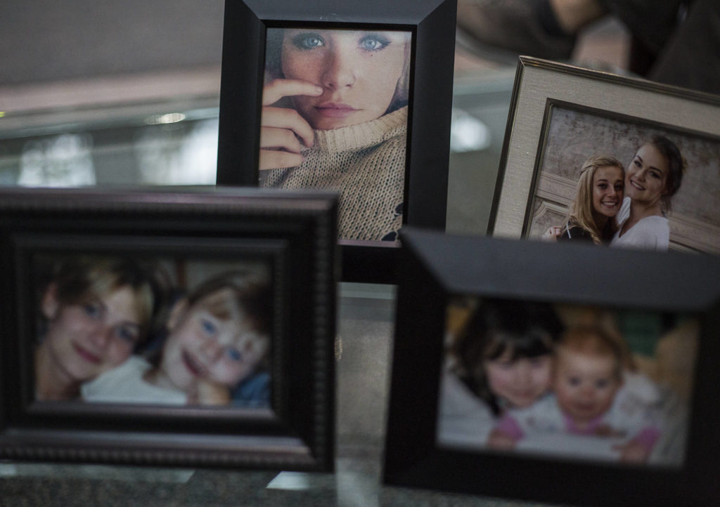 Family photographs of Payton Beck-Glessner on Oct. 16, 2020, in Everett. (Olivia Vanni / The Herald)
