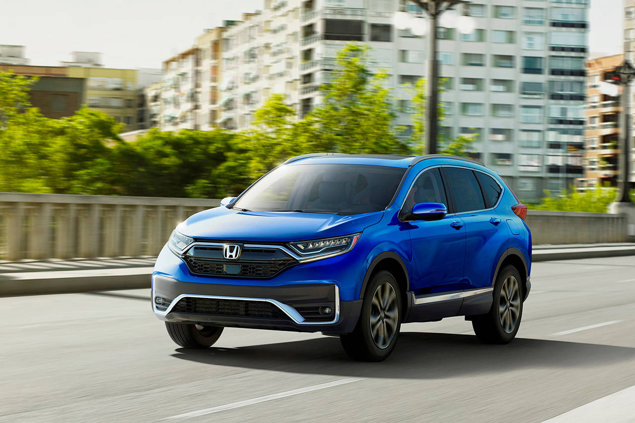 The grille, front bumper, and headlights are newly designed on the 2020 Honda CR-V. (Manufacturer photo)