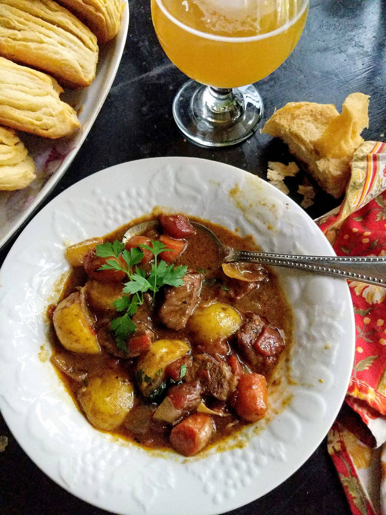 Curried beef stew is a warm, hearty dish when the weather turns cool. (Gretchen McKay / Post-Gazette)