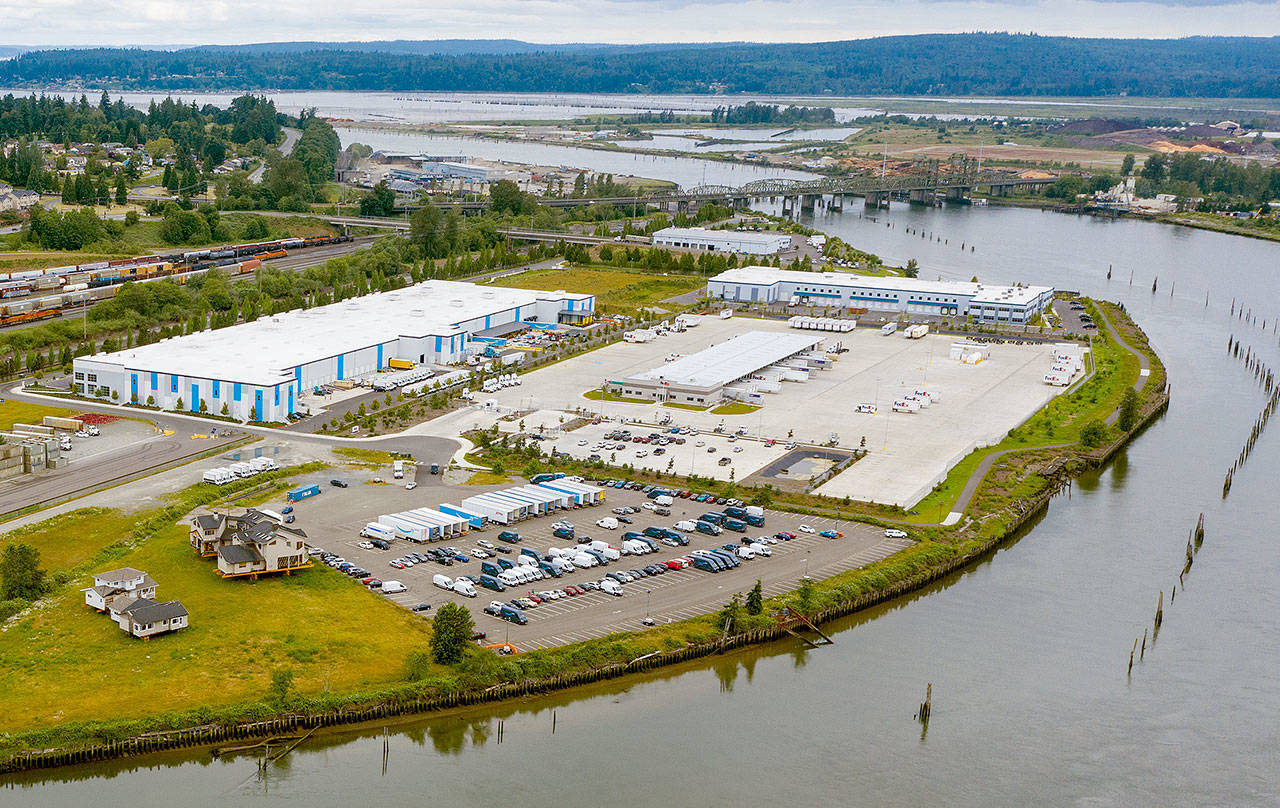 The Riverside Business Park property owned by the Port of Everett, along the Snohomish River. (Chuck Taylor / The Herald)