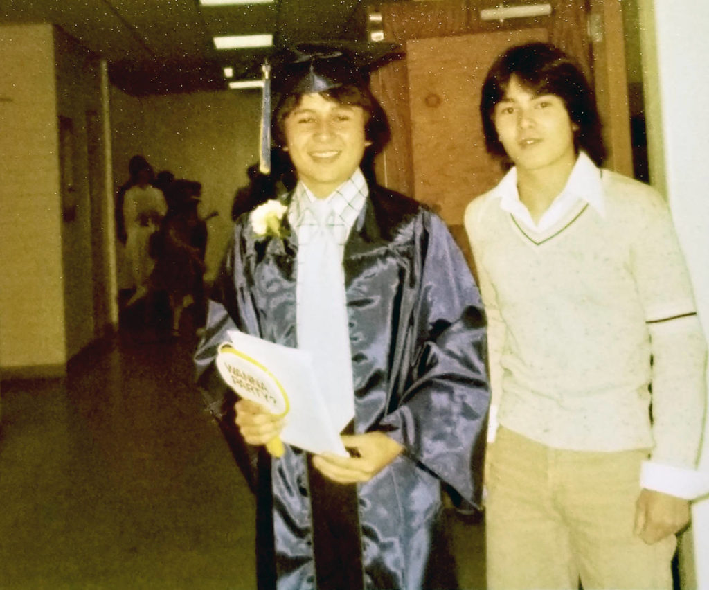 James Abbott, left, at his 1978 Mariner High School graduation with his brother, Tom. (Submitted photo)
