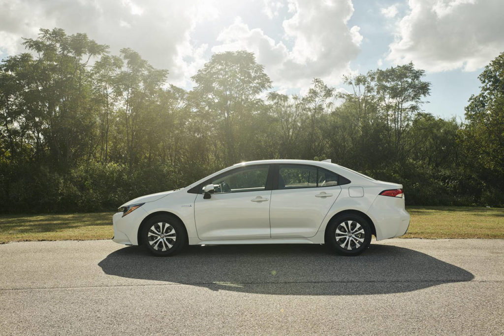 Fuel economy ratings for the 2021 Toyota Corolla Hybrid are 53 mpg city, 52 mpg highway, and 52 mpg combined. (Manufacturer photo)
