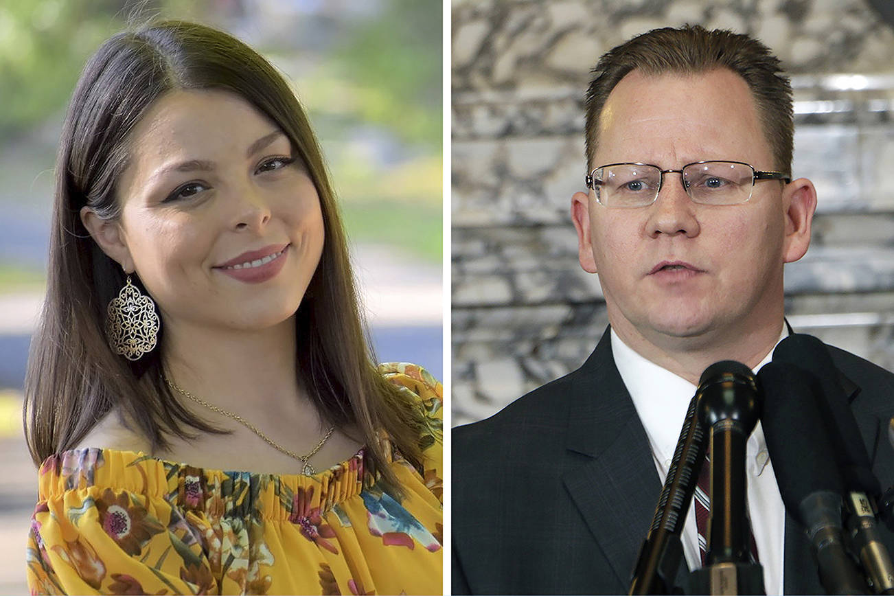 Maia Espinoza (left) and Chris Reykdal