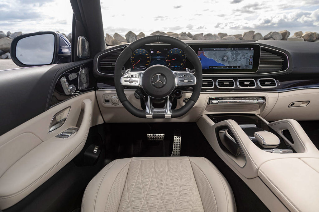 Two 12-inch screens are the interior focal point of the 2021 Mercedes-AMG GLE 63 S SUV. (Manufacturer photo)
