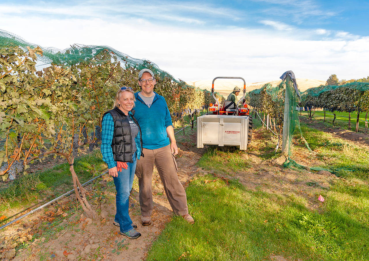 Tim and Jennifer Armstrong launched Armstrong Family Winery in Woodinville, and they also operate a tasting room in Walla Walla, in addition to having recently acquired two vineyards in the Walla Walla Valley. (Richard Duval Images)