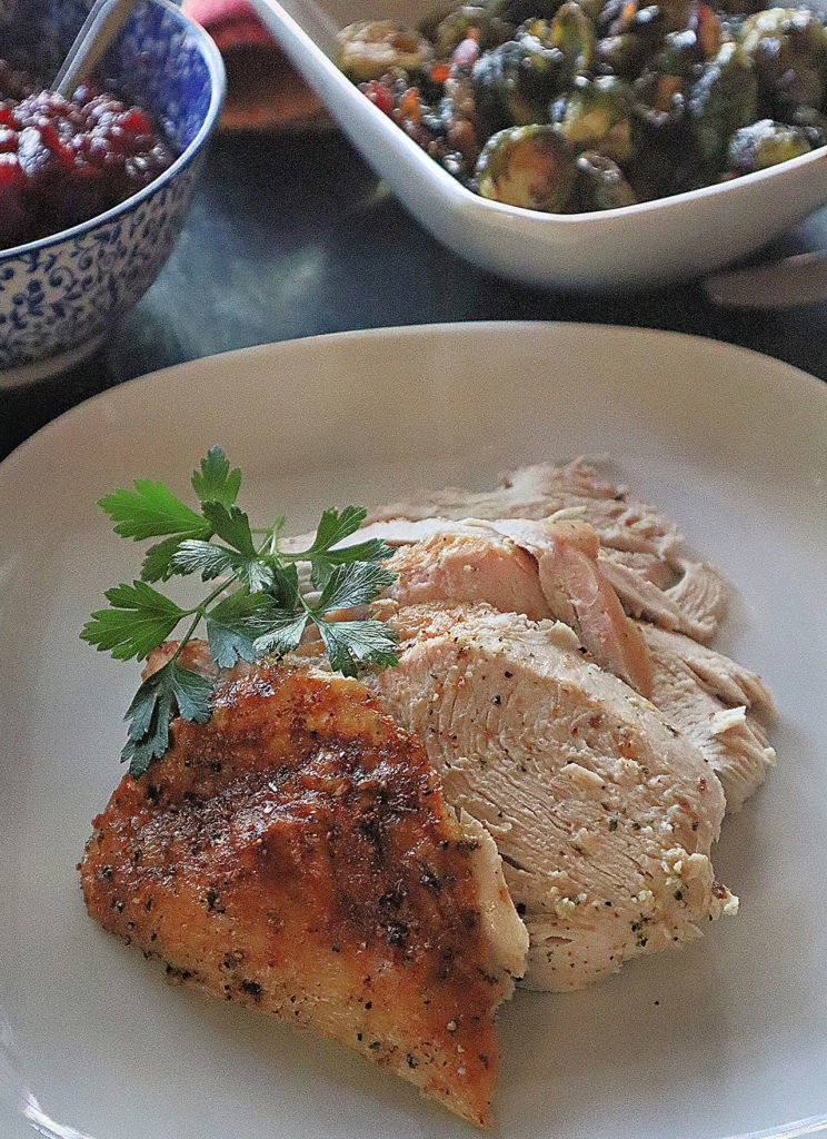 A full or split turkey breast is a great option for smaller crowds and inexperienced cooks on Thanksgiving. (Gretchen McKay / Pittsburgh Post-Gazette)

