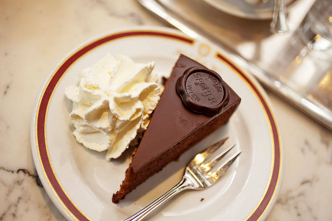 Vienna’s beloved Sacher torte. The chocolate cake was invented by Franz Sacher, supposedly in 1832 for Austrian Prince Metternich. (Rick Steves’ Europe)