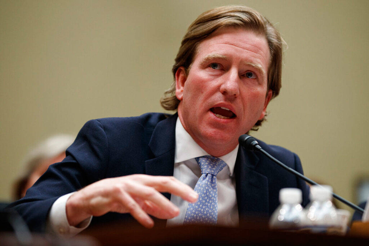 Christopher Krebs, then director of the Cybersecurity and Infrastructure Security Agency, testifies on Capitol Hill in Washington on May 22, 2019. President Donald Trump on Nov. 17, fired Krebs, the director of the federal agency that vouched for the reliability of the 2020 election. Trump fired Krebs in a tweet, saying his recent statement defending the security of the election was “highly inaccurate.” (Carolyn Kaster / Associated Press file photo)