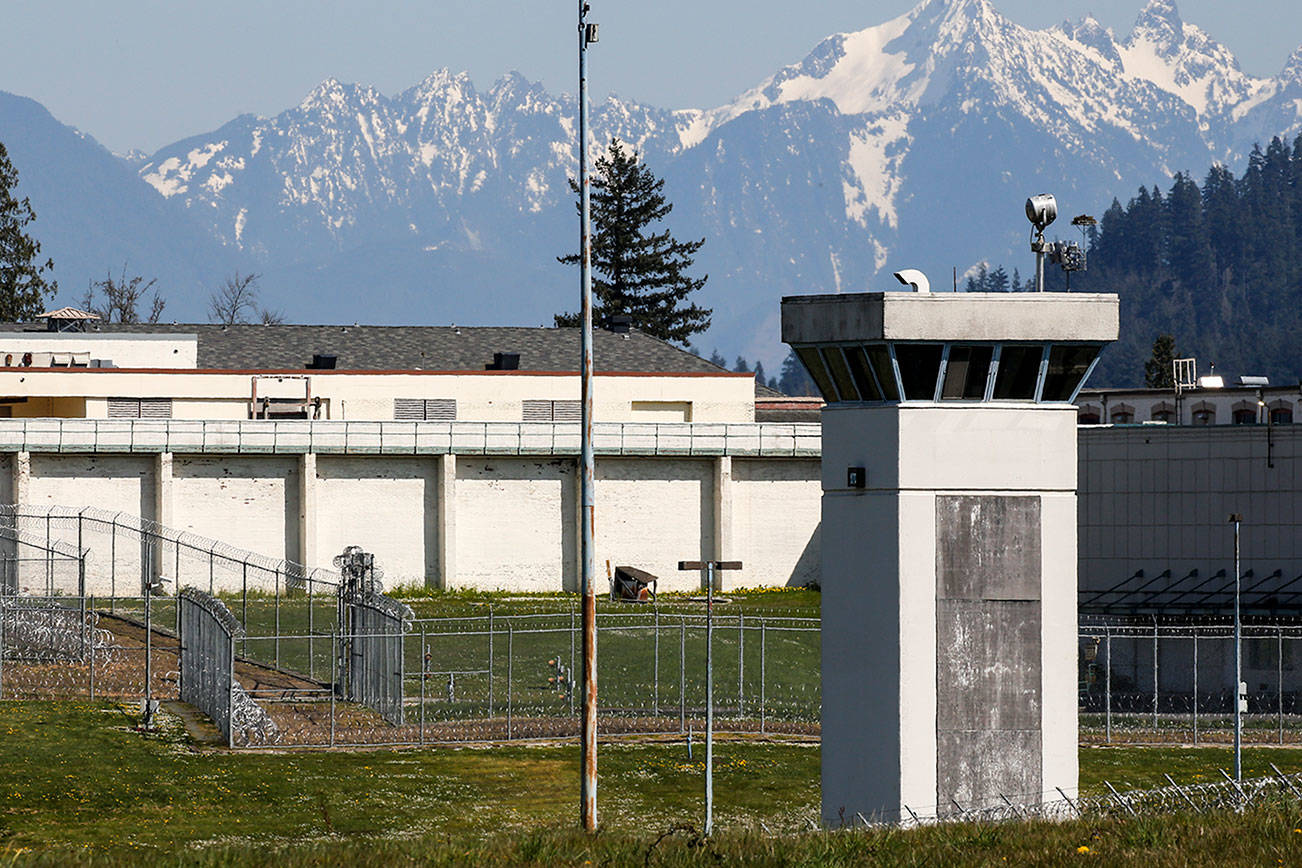 The Monroe Correctional Complex on Thursday, April 9, 2020. Inmates held a demonstration on Wednesday night after six inmates tested positive for COVID-19. (Kevin Clark / The Herald)