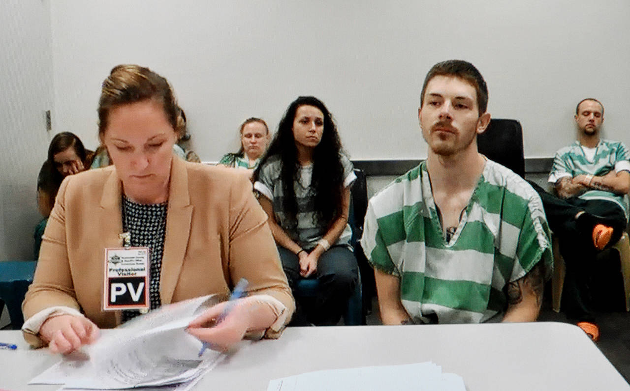 Zachary Kier appeared in a jail courtroom Nov. 18, 2019, three months after a hit-and-run crash seriously injured a man and a woman in Marysville. (Caleb Hutton / Herald file)