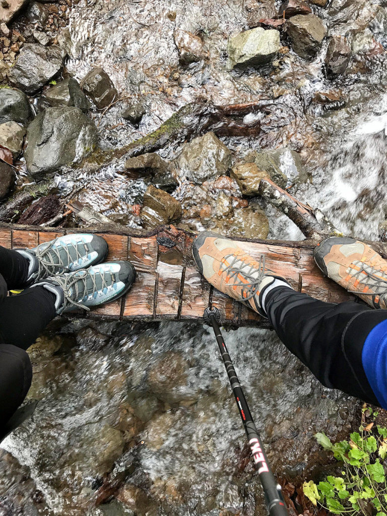 Jessi Loerch and Jerry Weatherhogg enjoy a Christmas Eve backpacking trip in 2019. It didn’t even rain! (Jessi Loerch)
