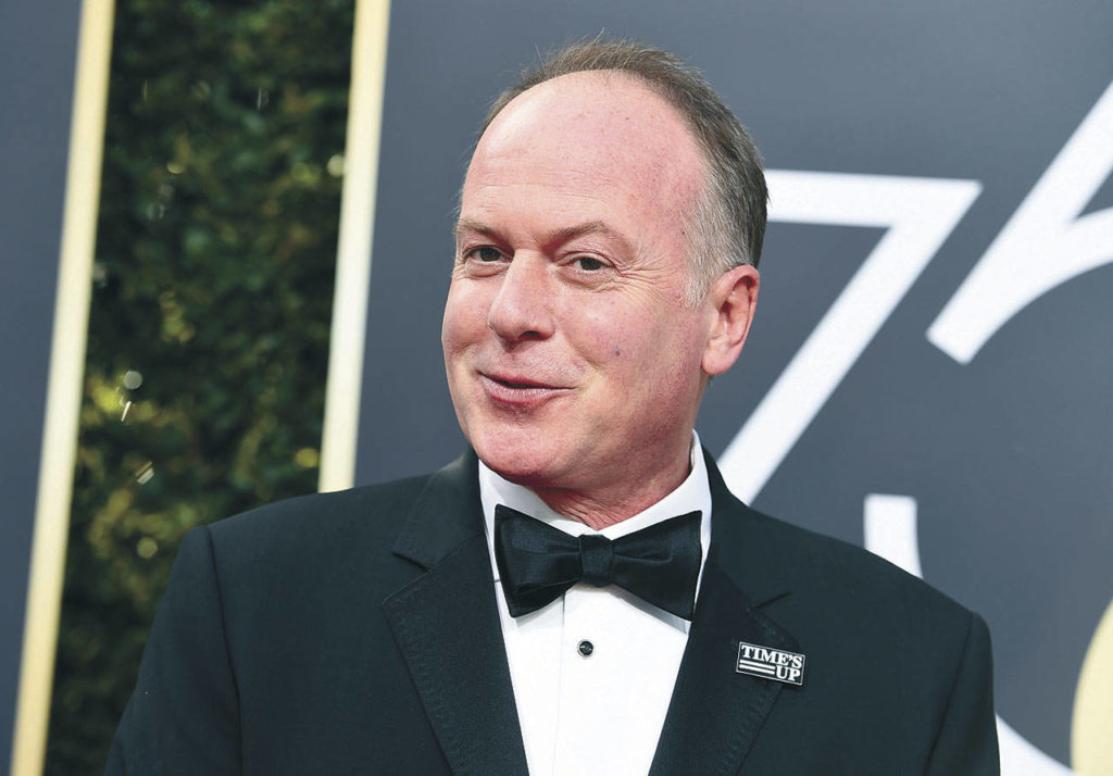 Lynnwood native Tom McGrath arrives at the 75th annual Golden Globe Awards in Beverly Hills, California, in 2018. (Associated Press)

