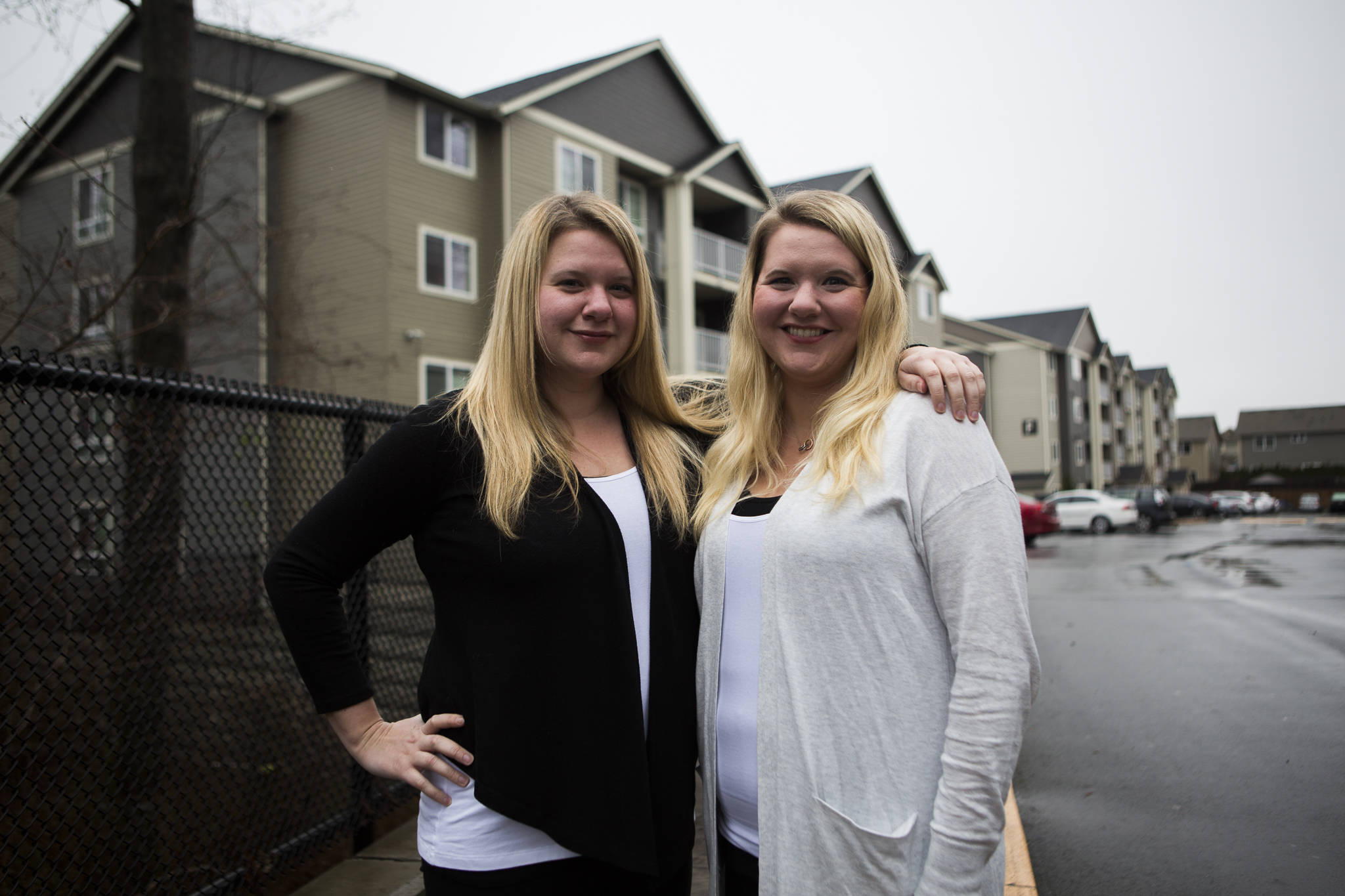 Britt Morgan (left) manages the Scriber Creek Apartments. Her twin sister, Rachel Morgan, manages the Madison Way Apartments. (Olivia Vanni / The Herald)