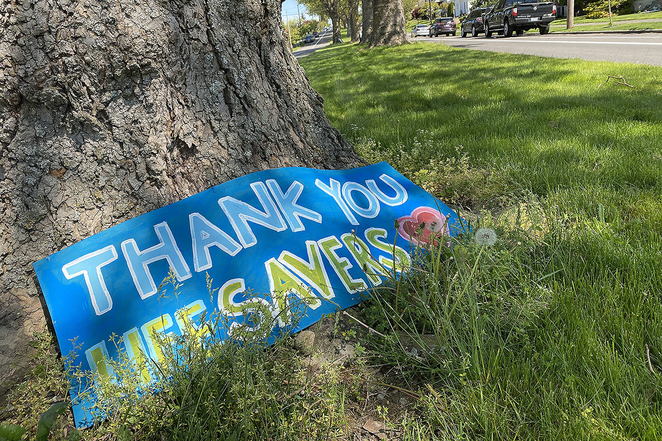 A sign along Colby Ave. in Everett seen this summer near Providence Regional Medical Center. (Sue Misao / Herald file)