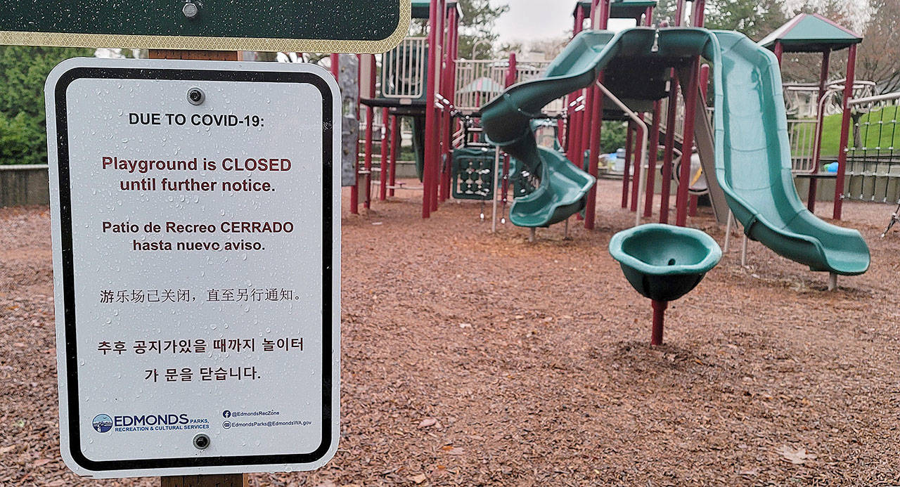 Jennifer Bardsley
In Edmonds, playgrounds remain closed due to the pandemic.