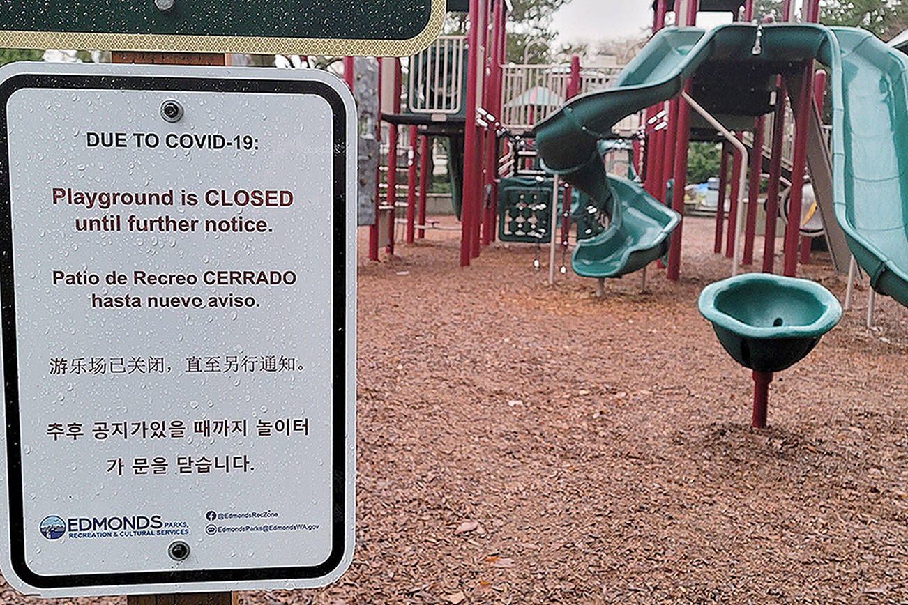 In Edmonds, playgrounds remain closed due to the pandemic. (Jennifer Bardsley)