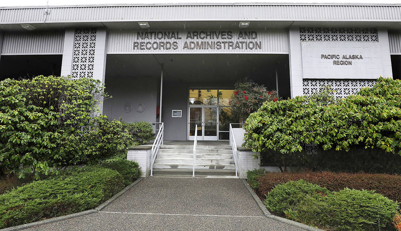 The National Archives in Seattle is home to about a million boxes of generally unique, original source documents and public records. (Alan Berner/The Seattle Times via AP)