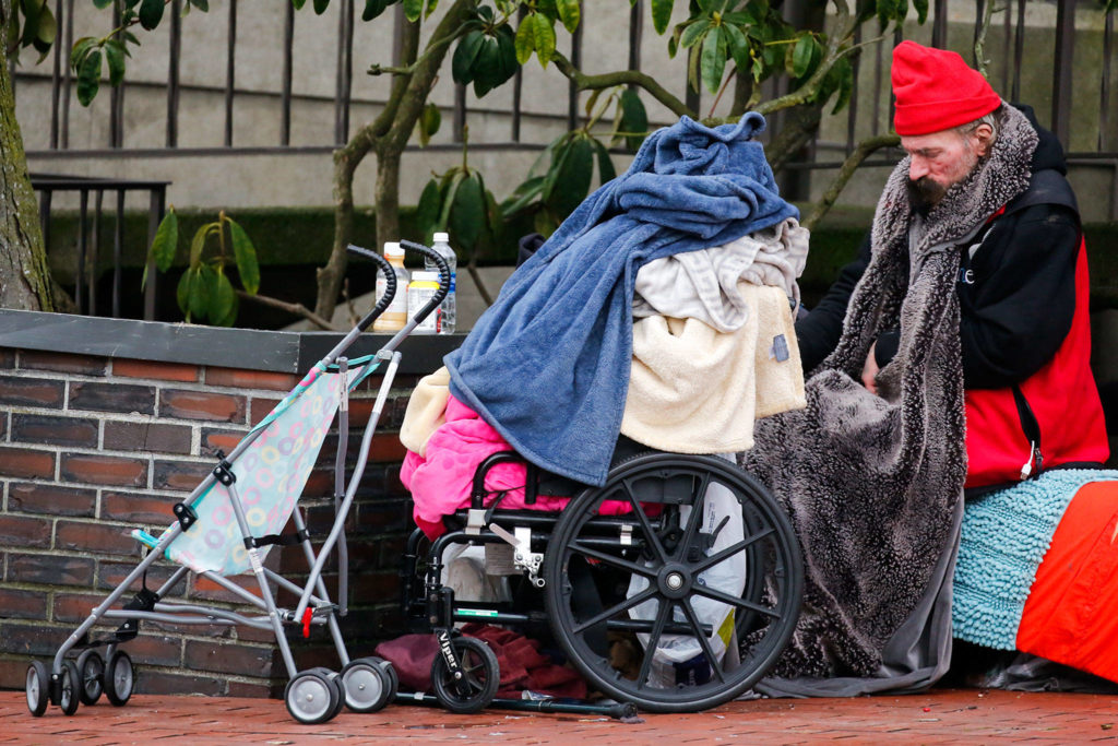 The annual Point-In-Time survey to count the county’s homeless population has been canceled due to COVID concerns. (Kevin Clark / The Herald)
