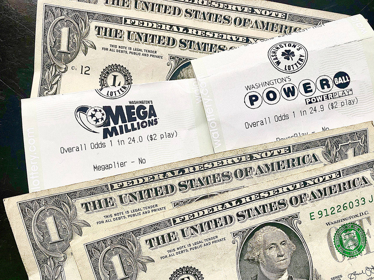 Powerball and Mega Millions tickets are $2 each. (Andrea Brown / The Herald)