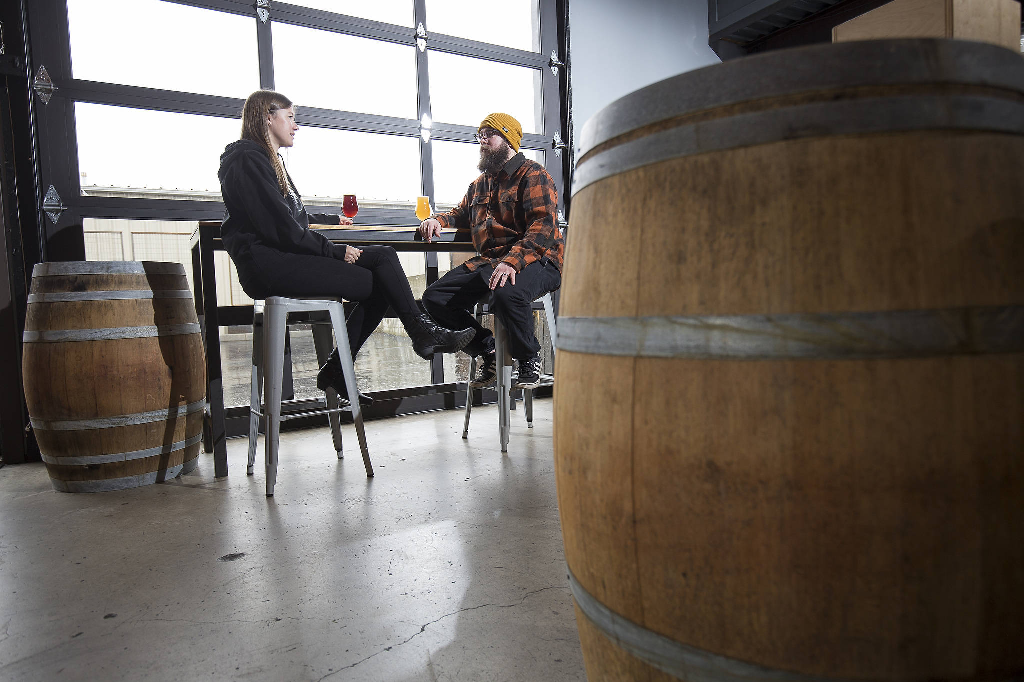 Jill and Matt Wurst opened Audacity Brewing in Snohomish in December and are managing to stay open despite COVID-19 restrictions. (Andy Bronson / The Herald)