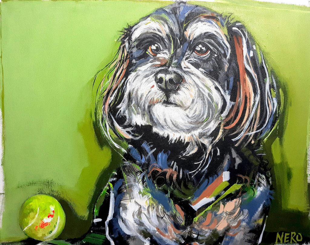“Toby” by Ula Nero. Nero, a native of Poland, has been creating pet portraits on commission.

