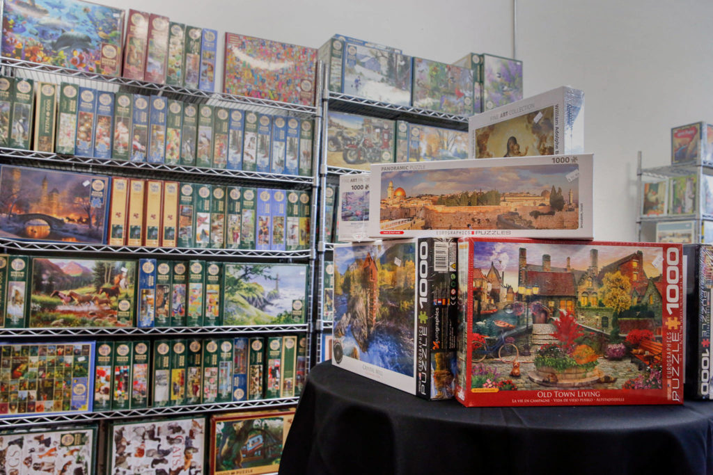 The Best Puzzles and Gifts was started as an online puzzle supply business based in Lynnwood before becoming a brick-and-mortar store in Everett. (Kevin Clark / The Herald)
