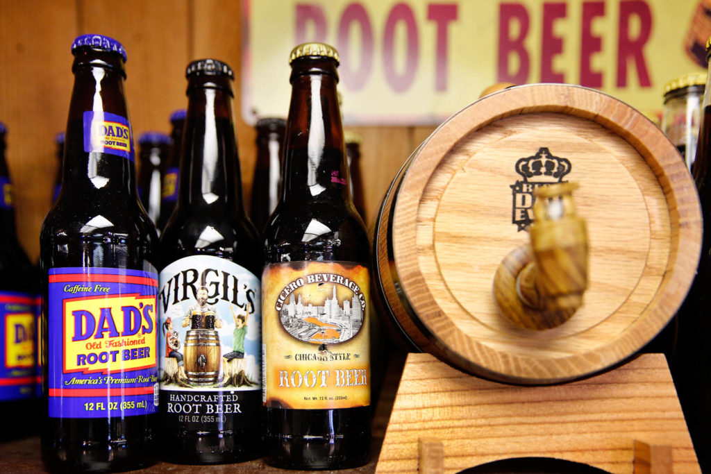 A display at Chug’s Root Beer Store in Lynnwood. (Kevin Clark/The Herald)
