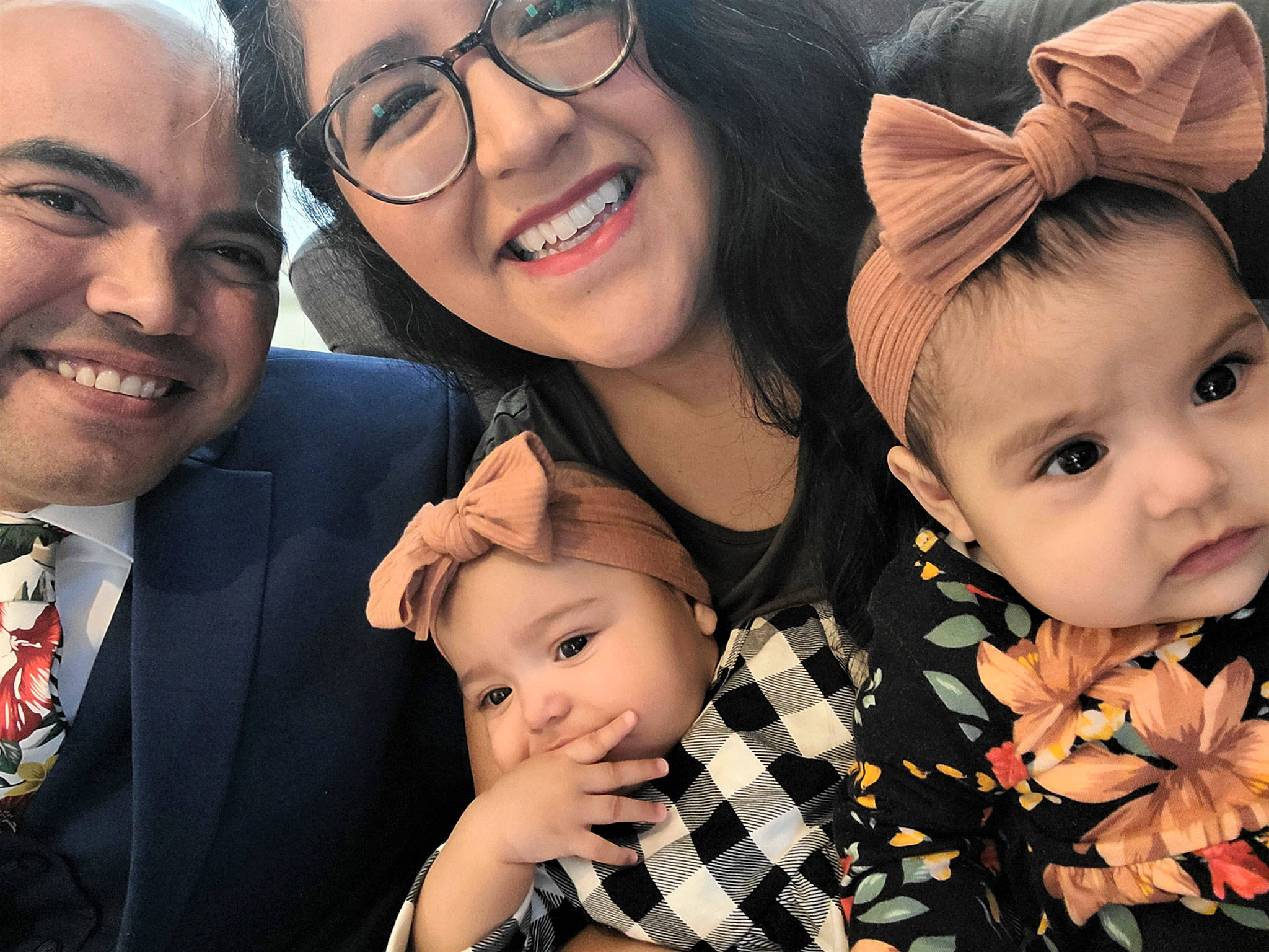 Everett’s Marisol and Hector Flores were blessed with twin daughters, Hadassah (left) and Tabitha, during the pandemic year. (Courtesy Marisol Flores)