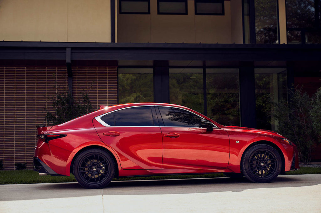 The Infrared premium paint color is exclusive to the Lexus IS 350 F Sport model. (Manufacturer photo)
