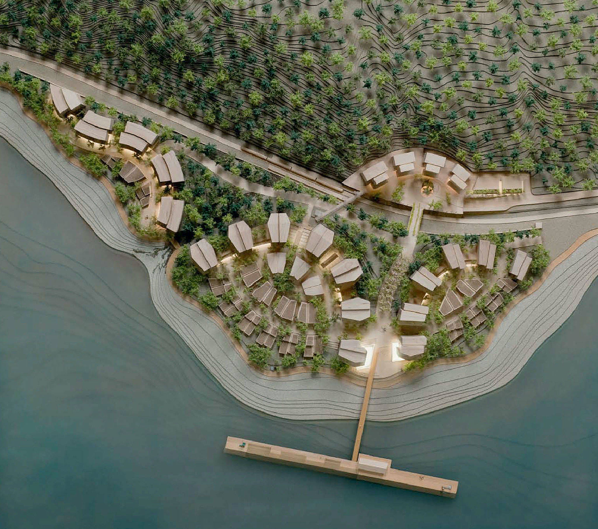 An architectural model of the planned development of 3,080 waterfront condos at Point Wells near Woodway. (Blue Square Real Estate, file)