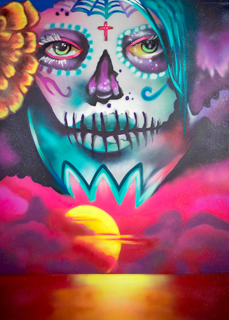 UTI’s Threatski painted “Sun and Moon,” which is featured in the 2020 documentary.
