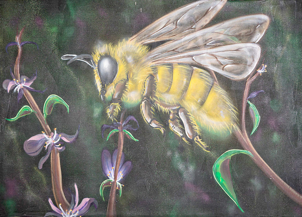 See Pmas’ “Bee” at the “Prophets, Teachers and Kings” exhibit at the Rosella art gallery in Snohomish.
