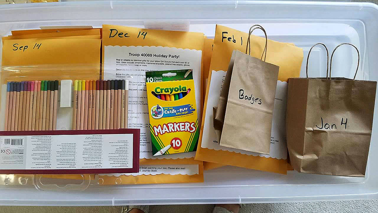 Take-home activity kits help a local Girl Scout troop stay engaged over Zoom. (Jennifer Bardsley)