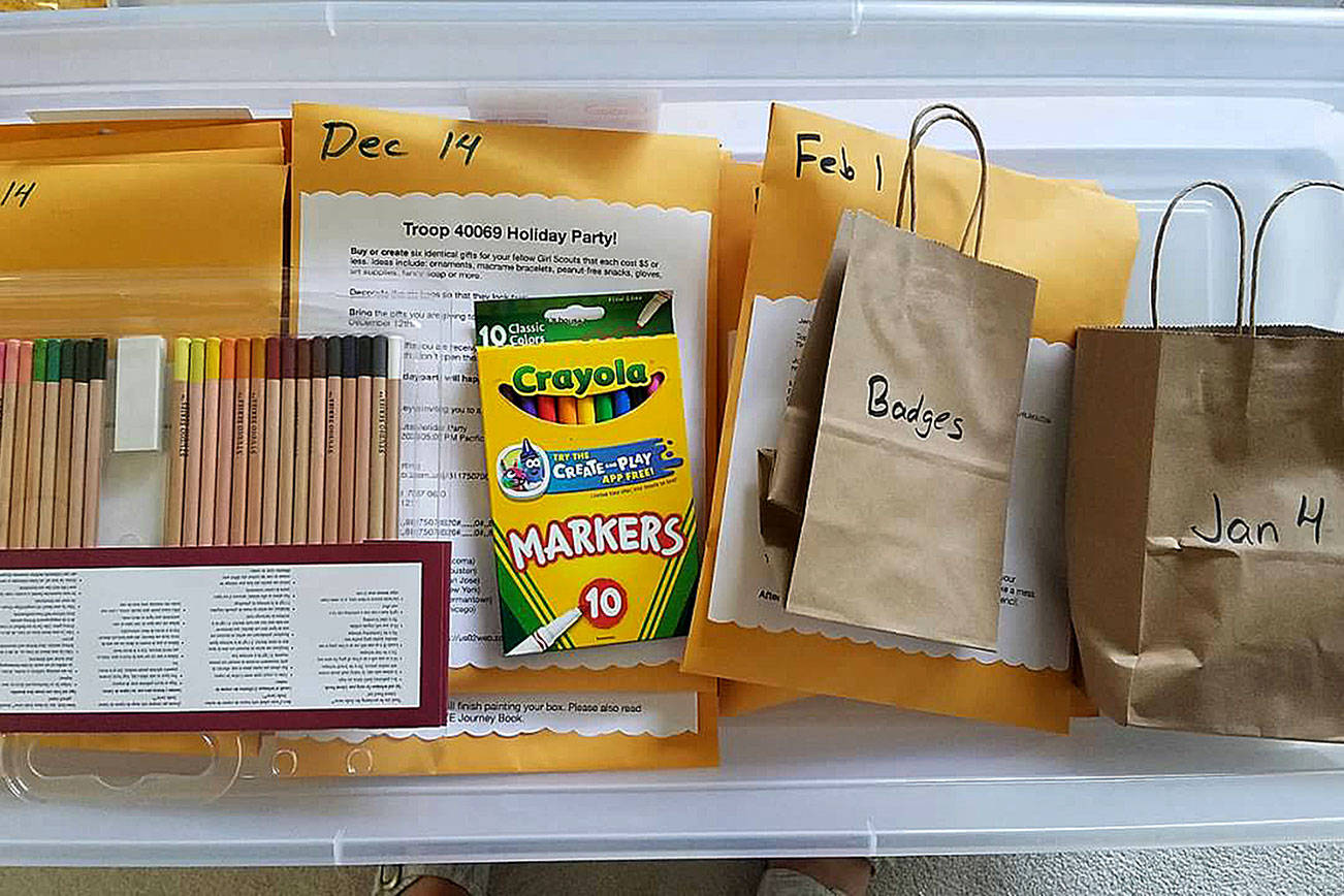 Take-home activity kits help a local Girl Scout troop stay engaged over Zoom. (Jennifer Bardsley)