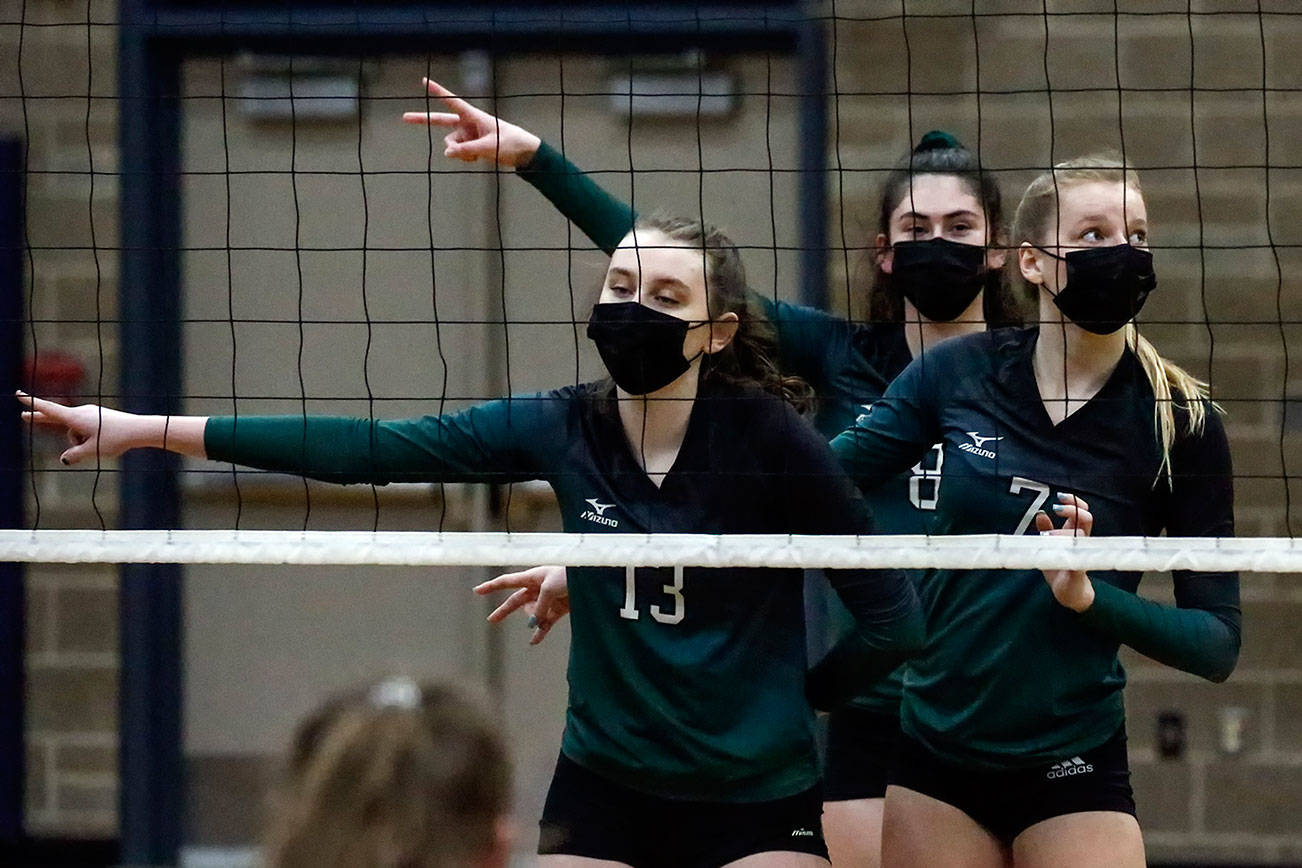 Thursday night at Arlington High on March 11, 2021. (Kevin Clark / The Herald)