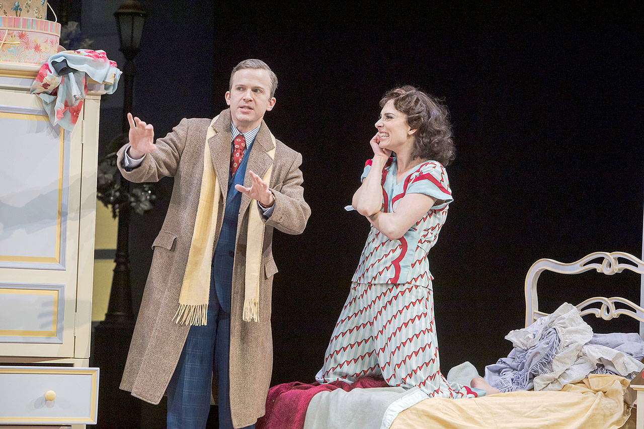 Village Theatre’s production of “She Loves Me,” starring Eric Ankrim (Georg Nowack) and Allison Standley (Amalia Balash) had two more weeks of performances left to go when it was canceled by COVID-19. (Tracy Martin / Village Theatre)