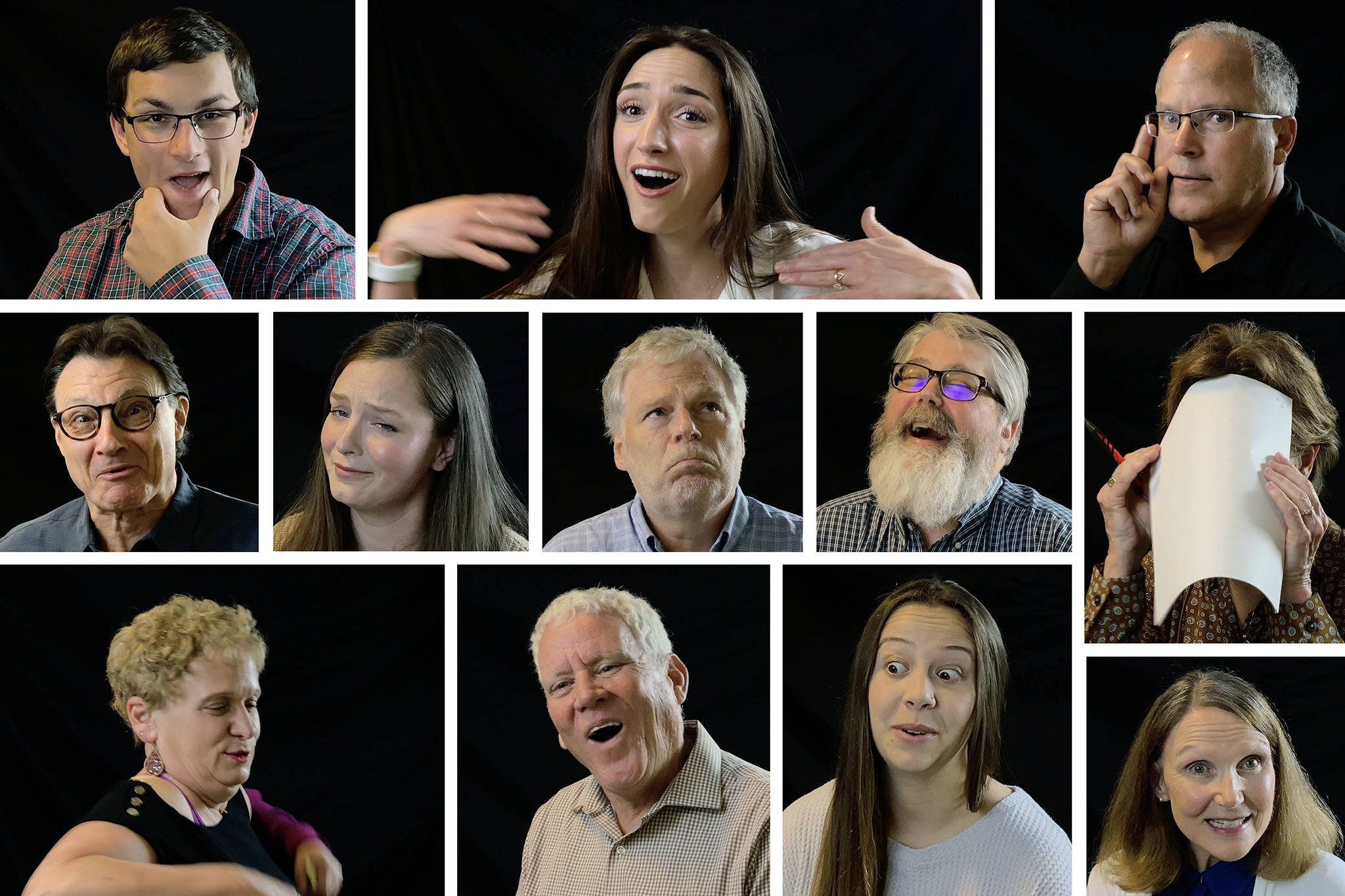 Top row (L-R): Ian Davis-Leonard, Julia-Grace Sanders, Andy Bronson; middle row (L-R): Chuck Taylor, Stephanie Davey, Eric Stevick, Jon Bauer, Janice Podsada; bottom row (L-R): Andrea Brown, Phil O’Connor, Olivia Vanni, Julie Muhlstein.